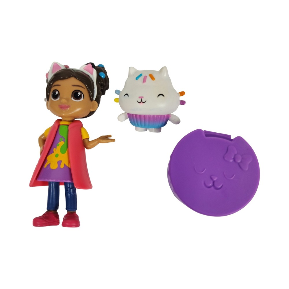Gabby's Dollhouse Cakey Cat Figure Playset Purple Case toy lot‎